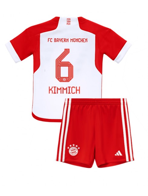 Billige Bayern Munich Joshua Kimmich #6 Hjemmedraktsett Barn 2023-24 Kortermet (+ Korte bukser)